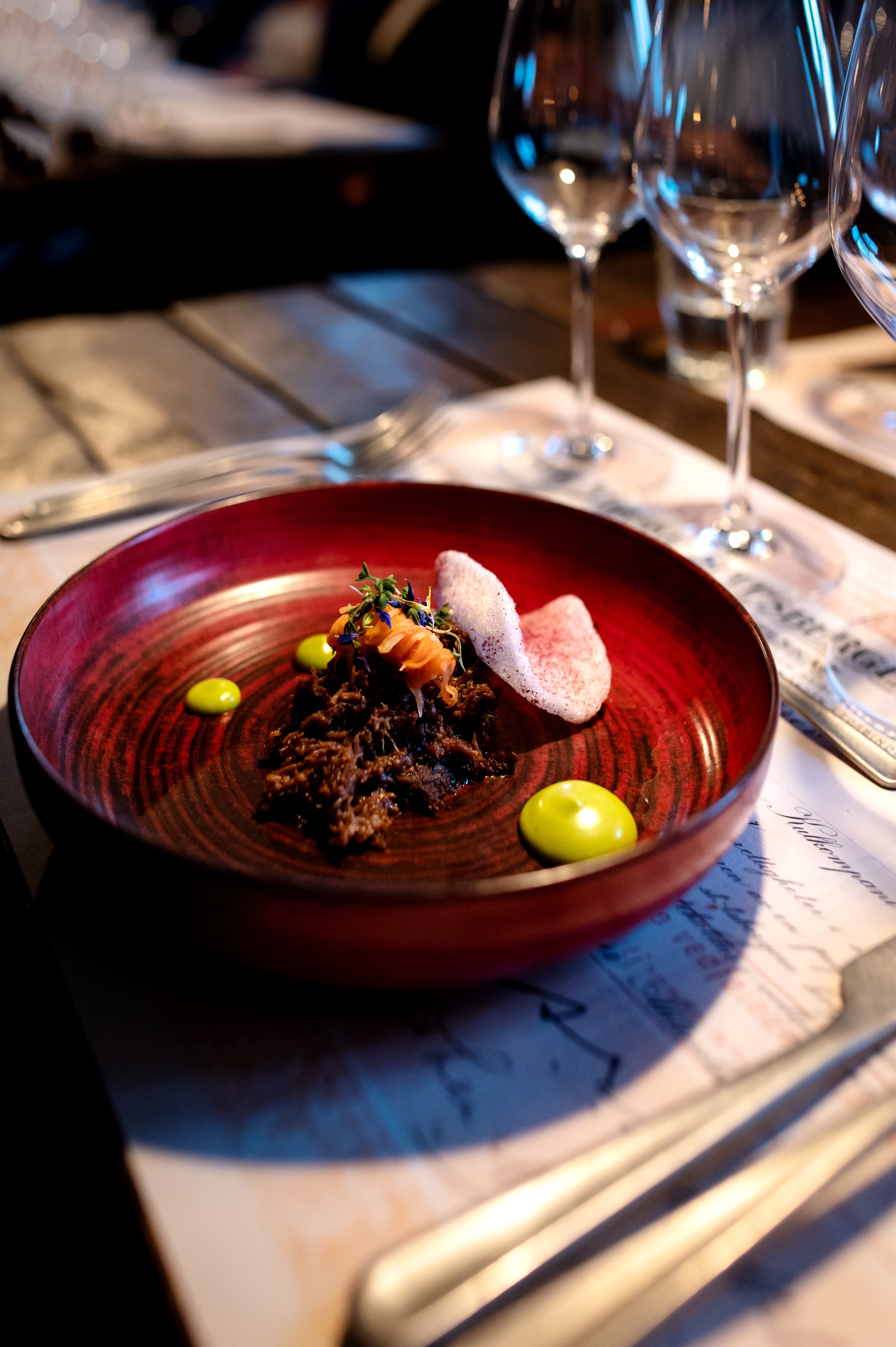 Fine dining experience in an old mine storage